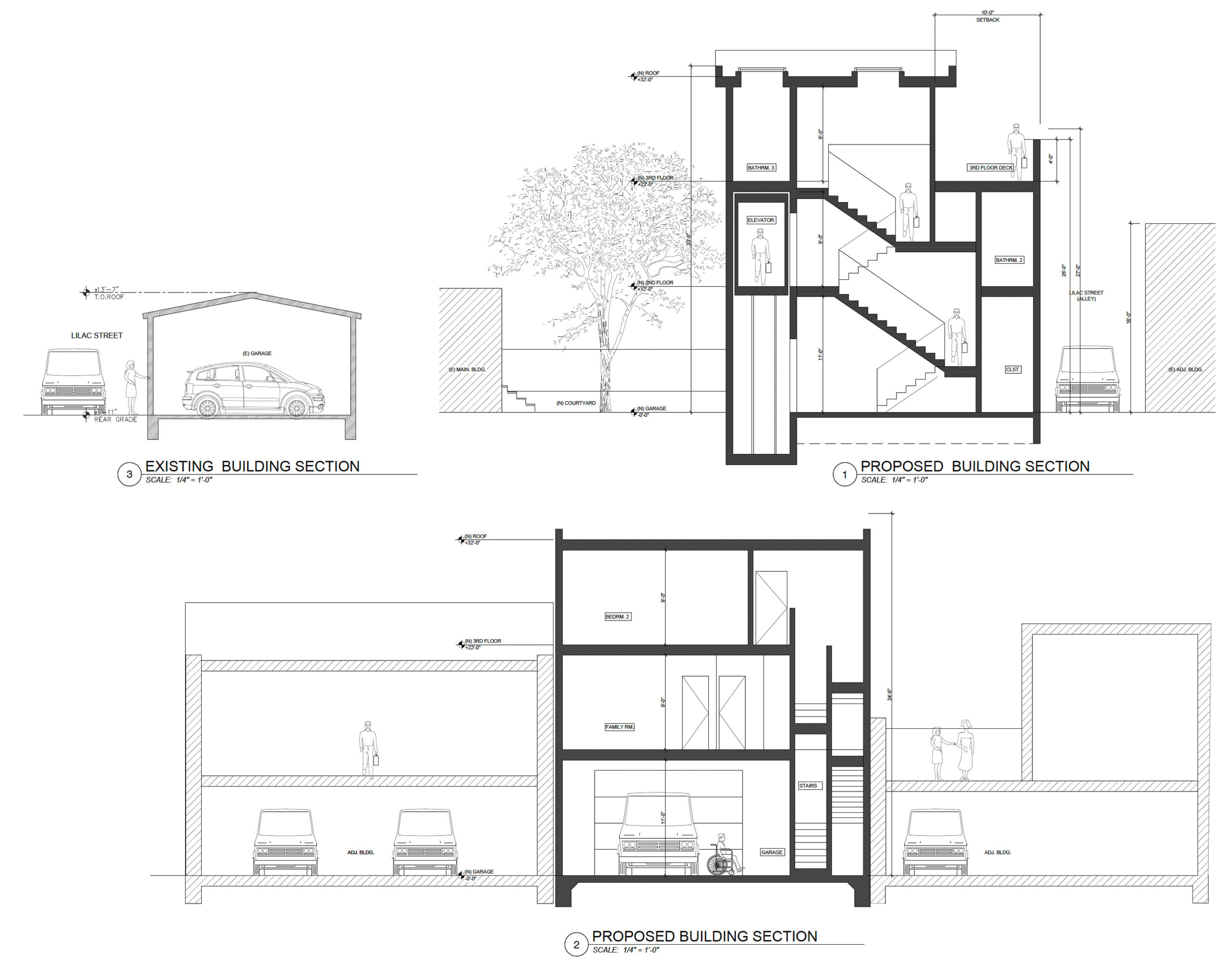 948 Capp Street cross-section, illustration by Steve Bodner Architects