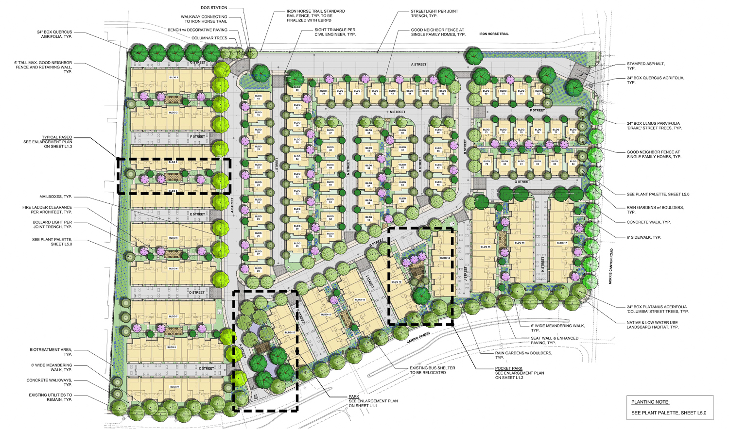 Bishop Ranch 11 site map, illustration by Van Dorn Abed Landscape Architects