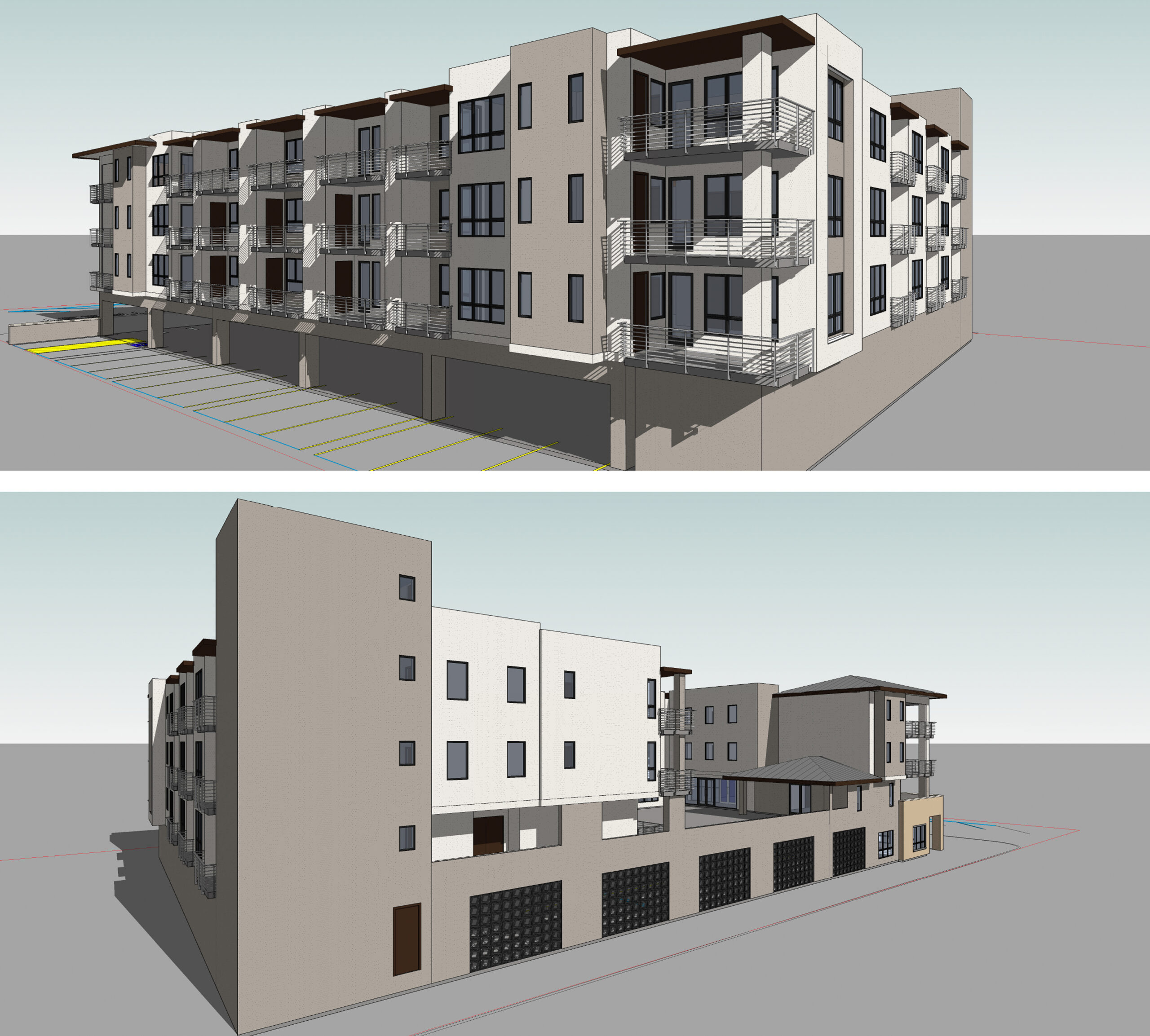 Park Street Senior Housing aerial views, rendering by Hunt Hale Jones