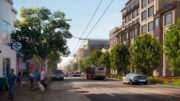 3700 California Street apartments overlooking California Street, rendering of design by BDE Architecture and Handel Architects