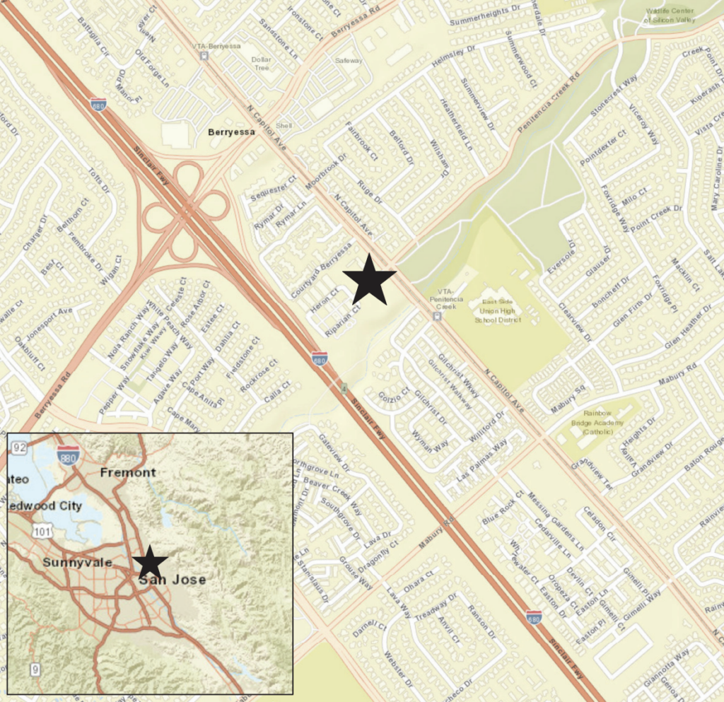 905 N Capitol Avenue Site Location, image via San Jose Planning