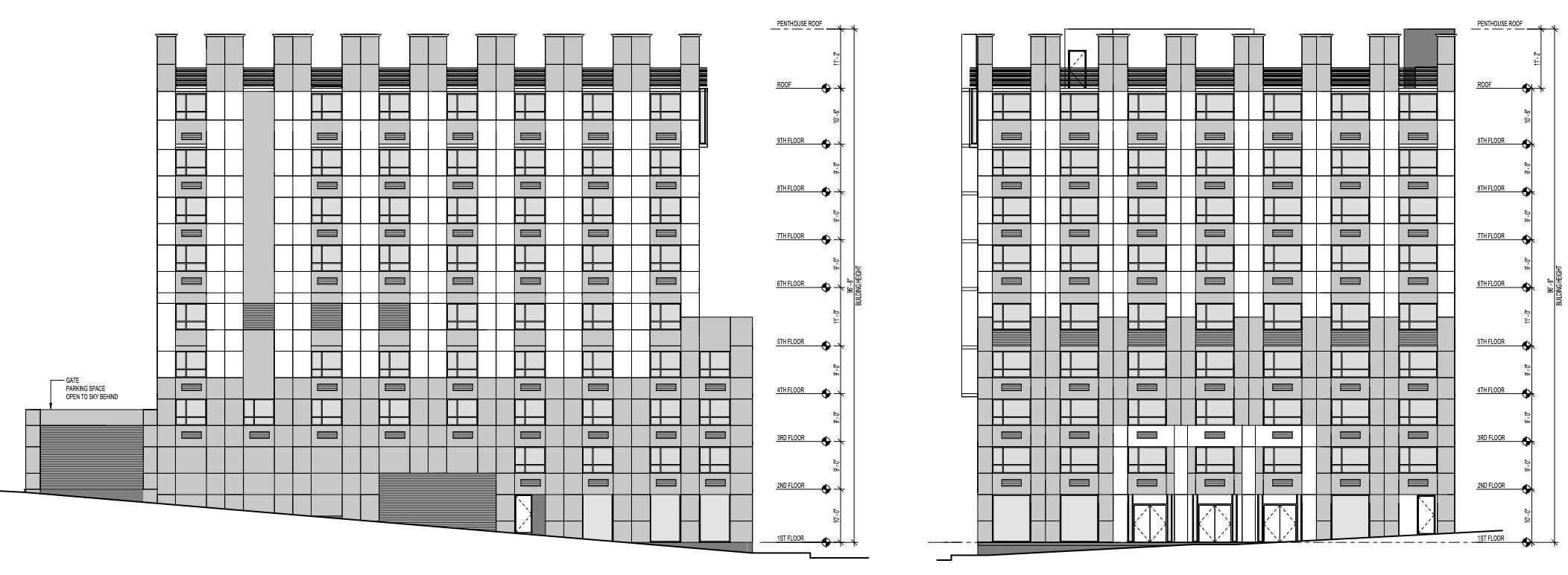 1035 Van Ness Avenue Elevations, image by Saida + Sullivan Design Partners