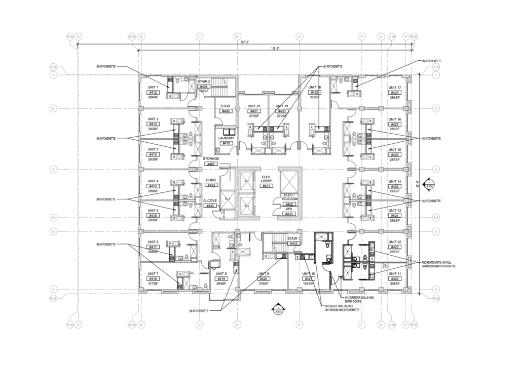 1035 Van Ness Avenue Sample Floorplan, image by Saida + Sullivan Design Partners