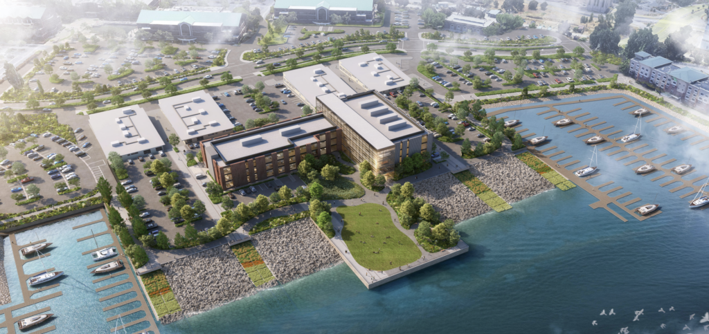 1200 Marina Village Parkway Aerial Rendering, image by MBH