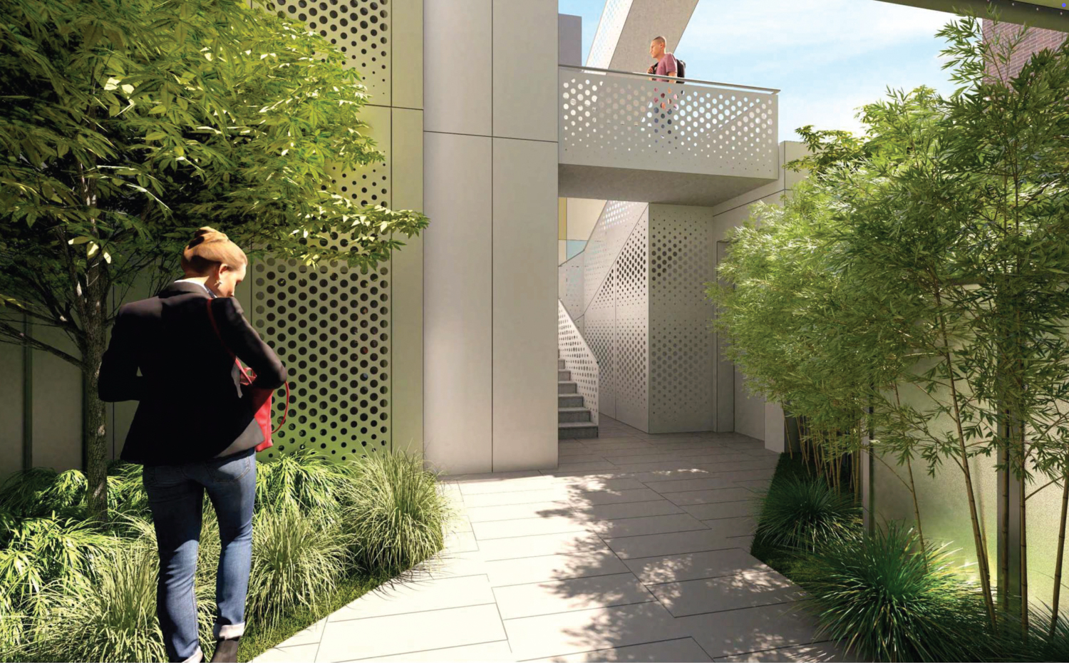 1721 15th Street courtyard view, rendering via the City Planning Department