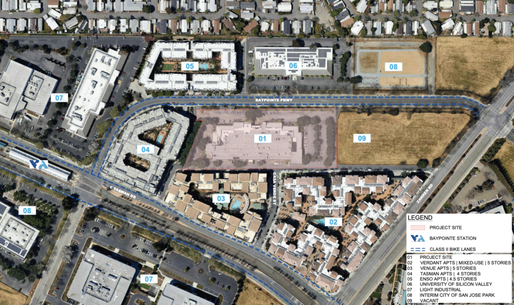 210 Baypointe Parkway Current Site and Proximity Map, image by KTGY
