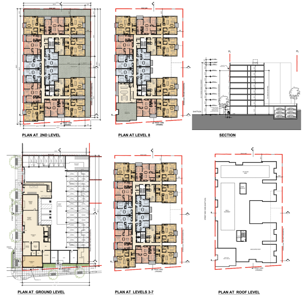 2109 Virginia Street Floorplans and Section, image by SPT Architects