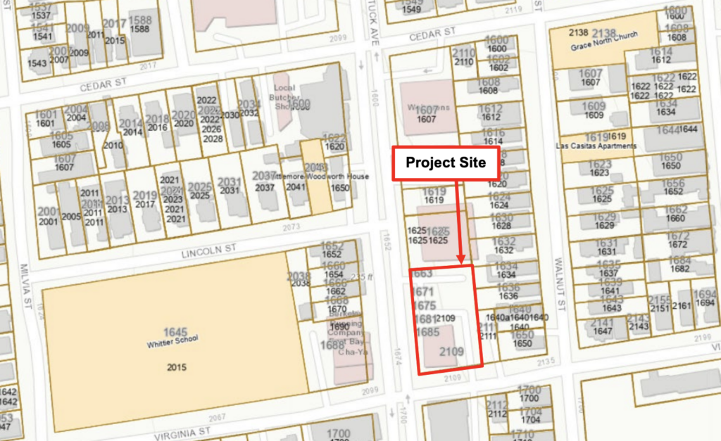 2109 Virginia Street Site Map, image via Berkeley Planning