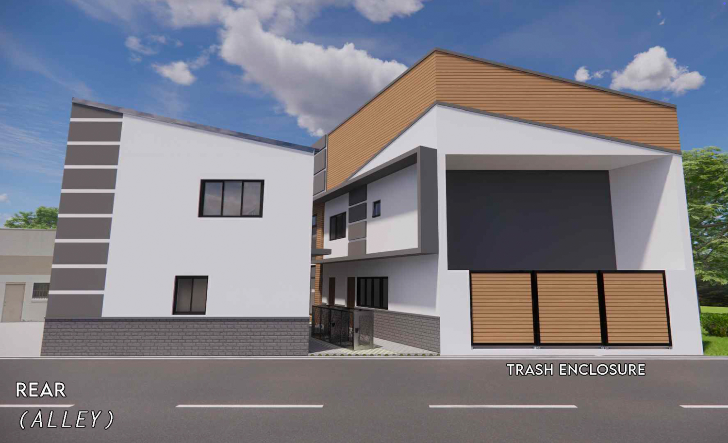 2204 Del Paso Boulevard rear view, rendering by Ramon Baguio