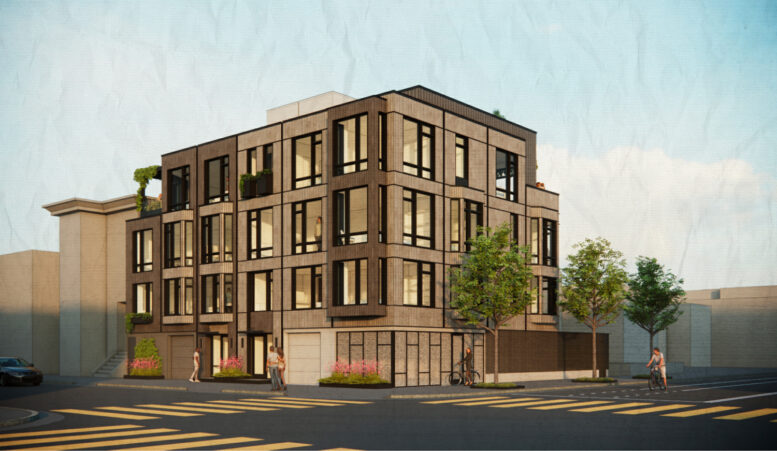 2507 Folsom Street corner view, rendering by Feldman Architecture