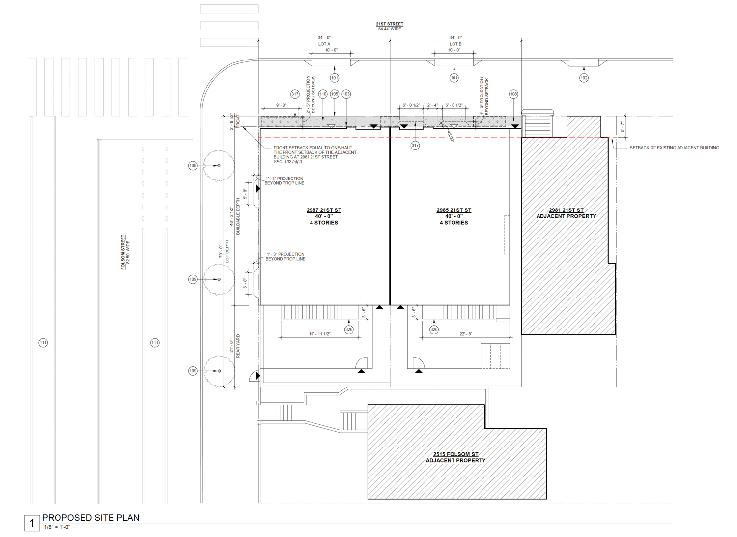 2507 Folsom Street site map, rendering by Feldman Architecture