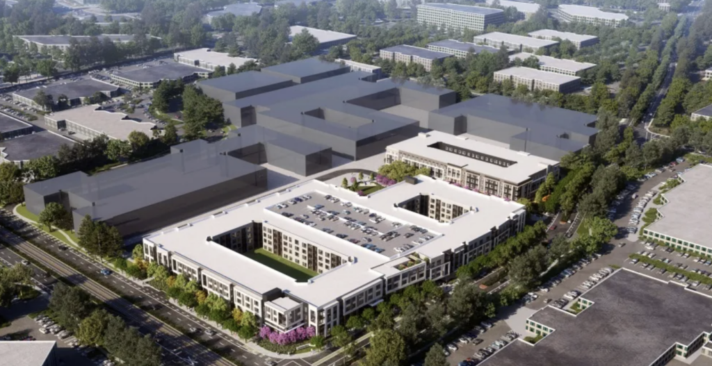 2830 North First Street Aerial Rendering, image by BDE Architecture