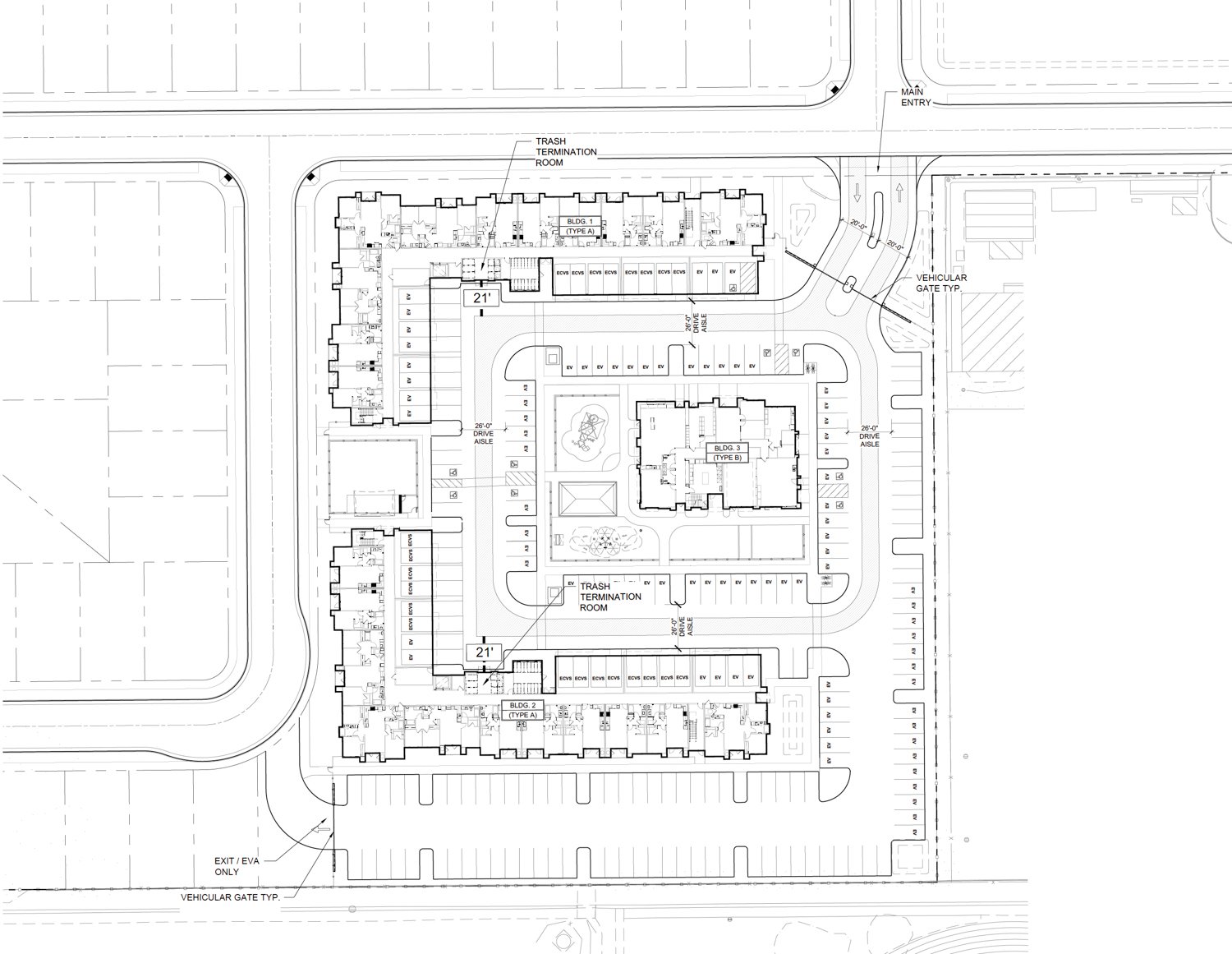 3625 Fong Ranch Road apartments site map, illustration by ADC