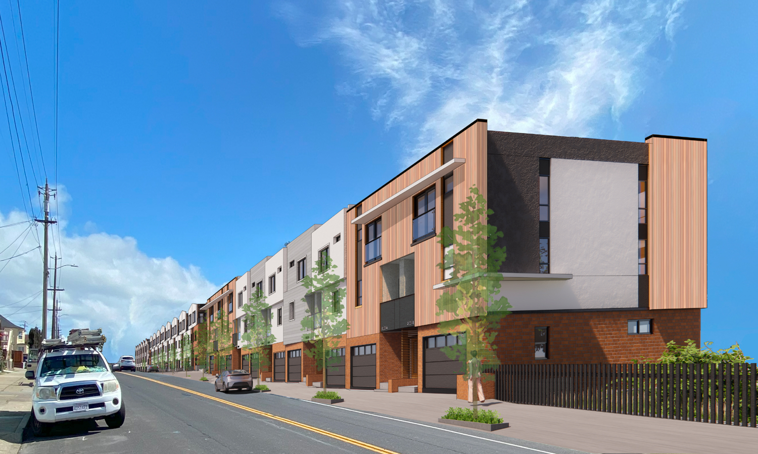 500 Railroad Avenue pedestrian view, rendering by SIM Architects