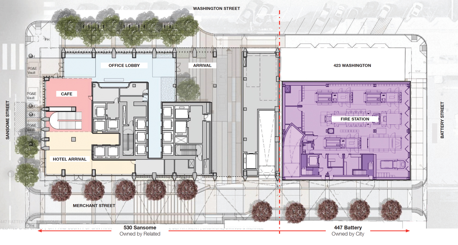 530 Sansome Street site plan, illustration by SOM