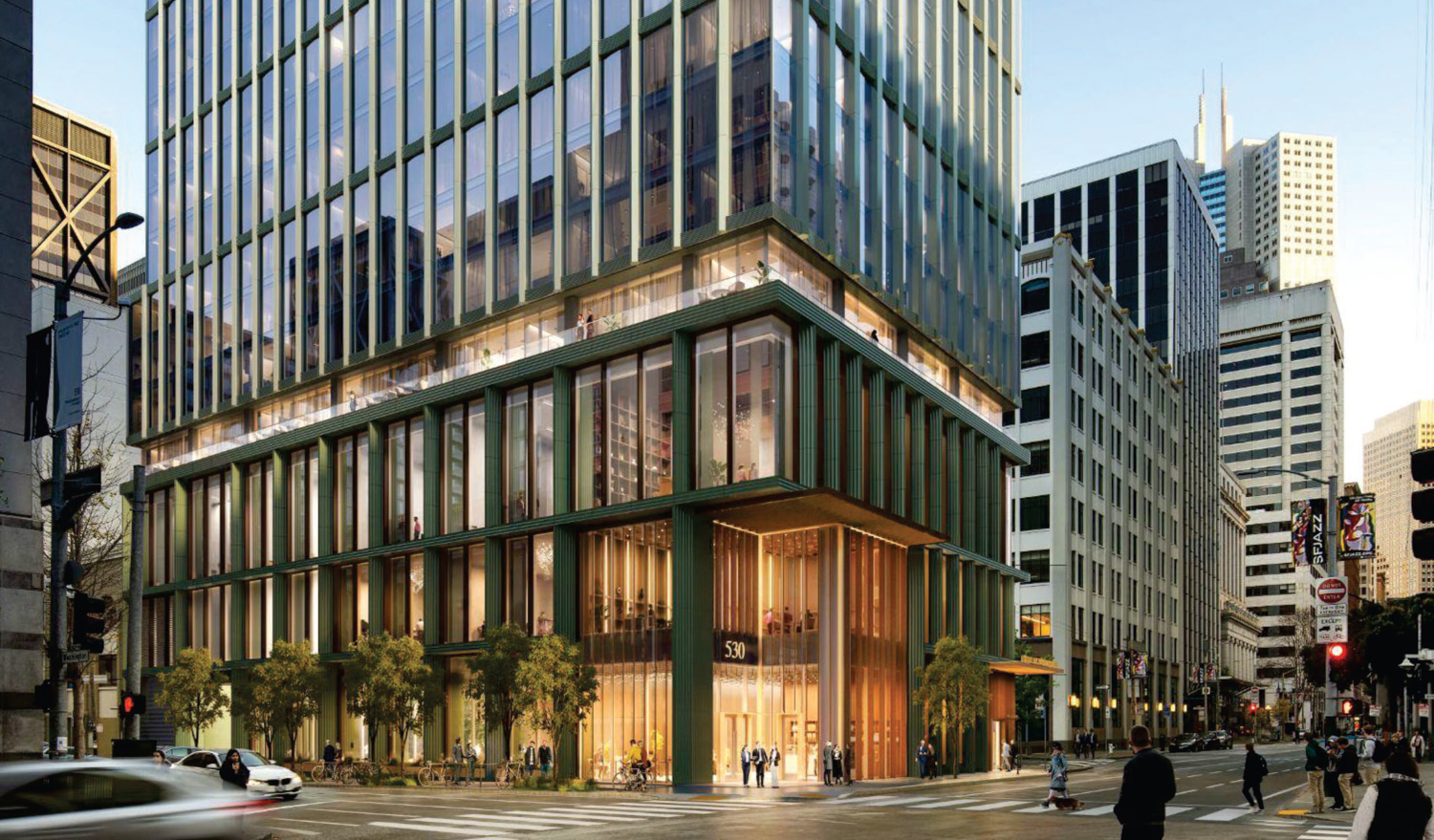 530 Sansome Street tower base, rendering by SOM