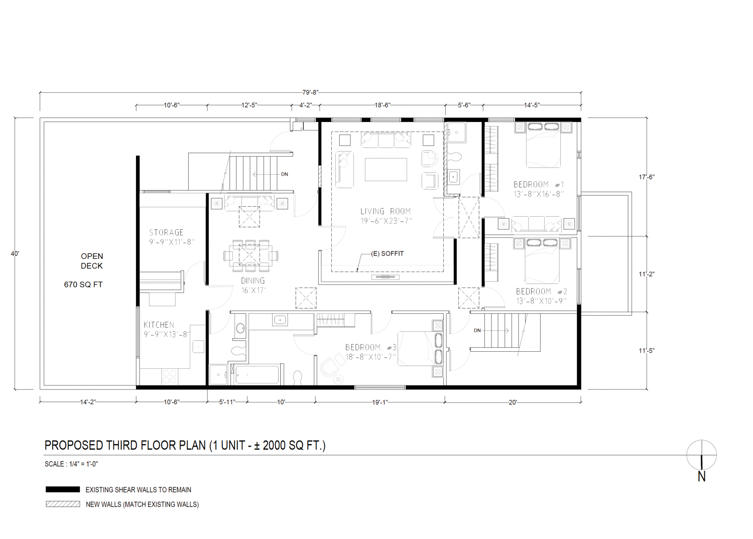 540 Arguello Boulevard third-level floor plan, illustration by Iyer & Associates