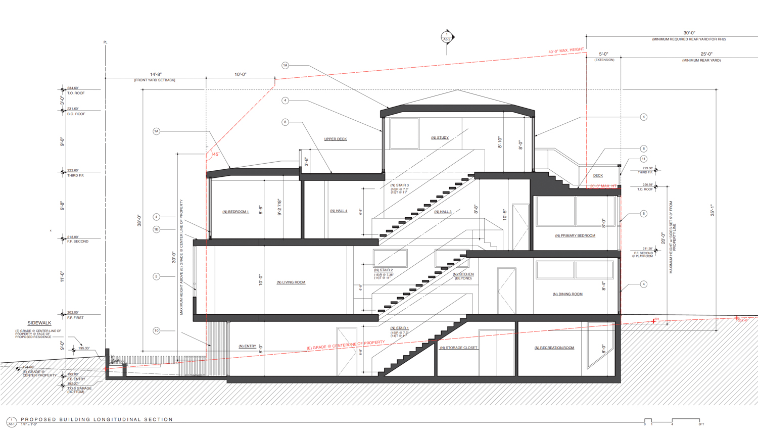 613 Wisconsin Street vertical cross-section, illustration by Mark English Architects