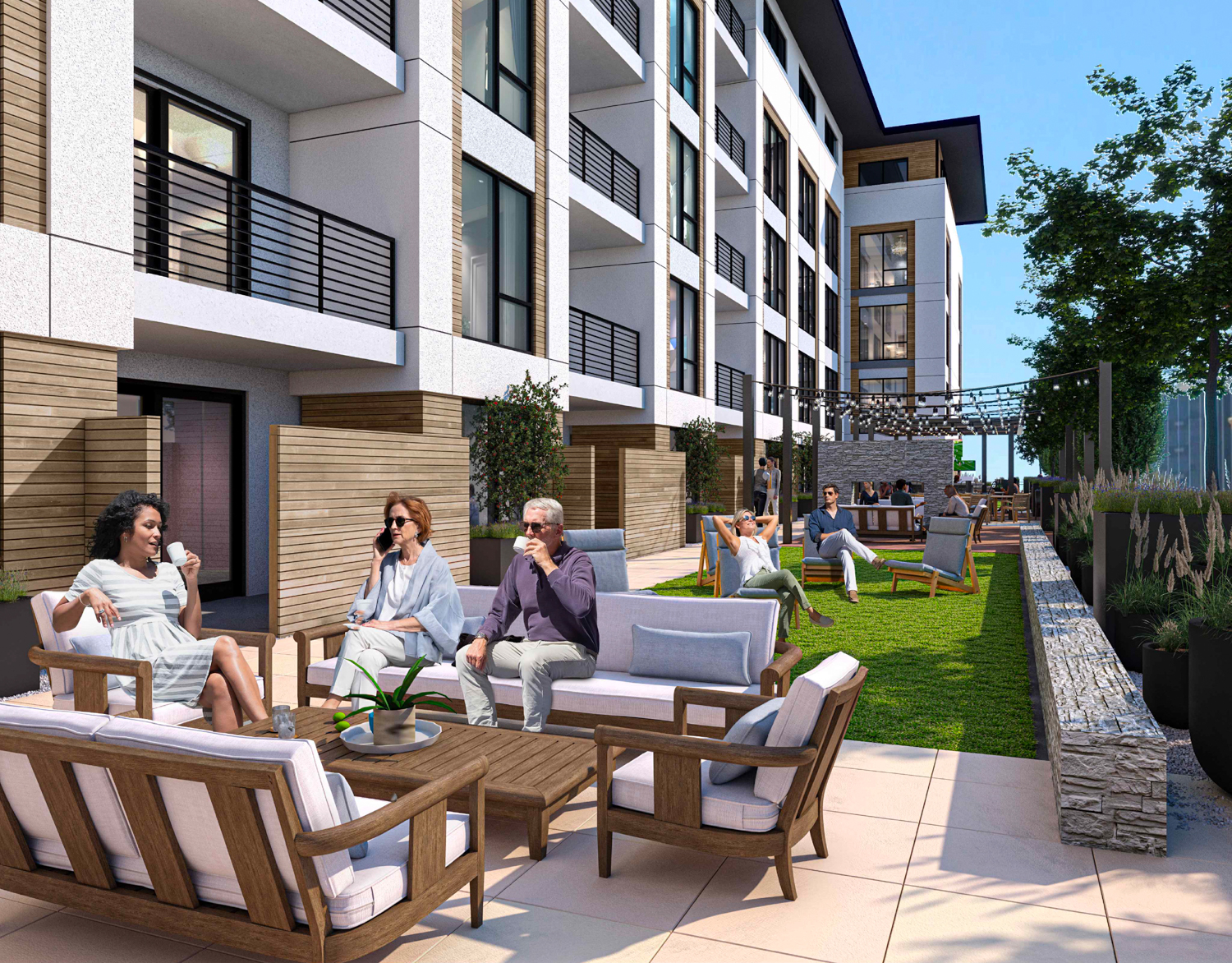 616 South B Street residential terrace, rendering by Arc Tec