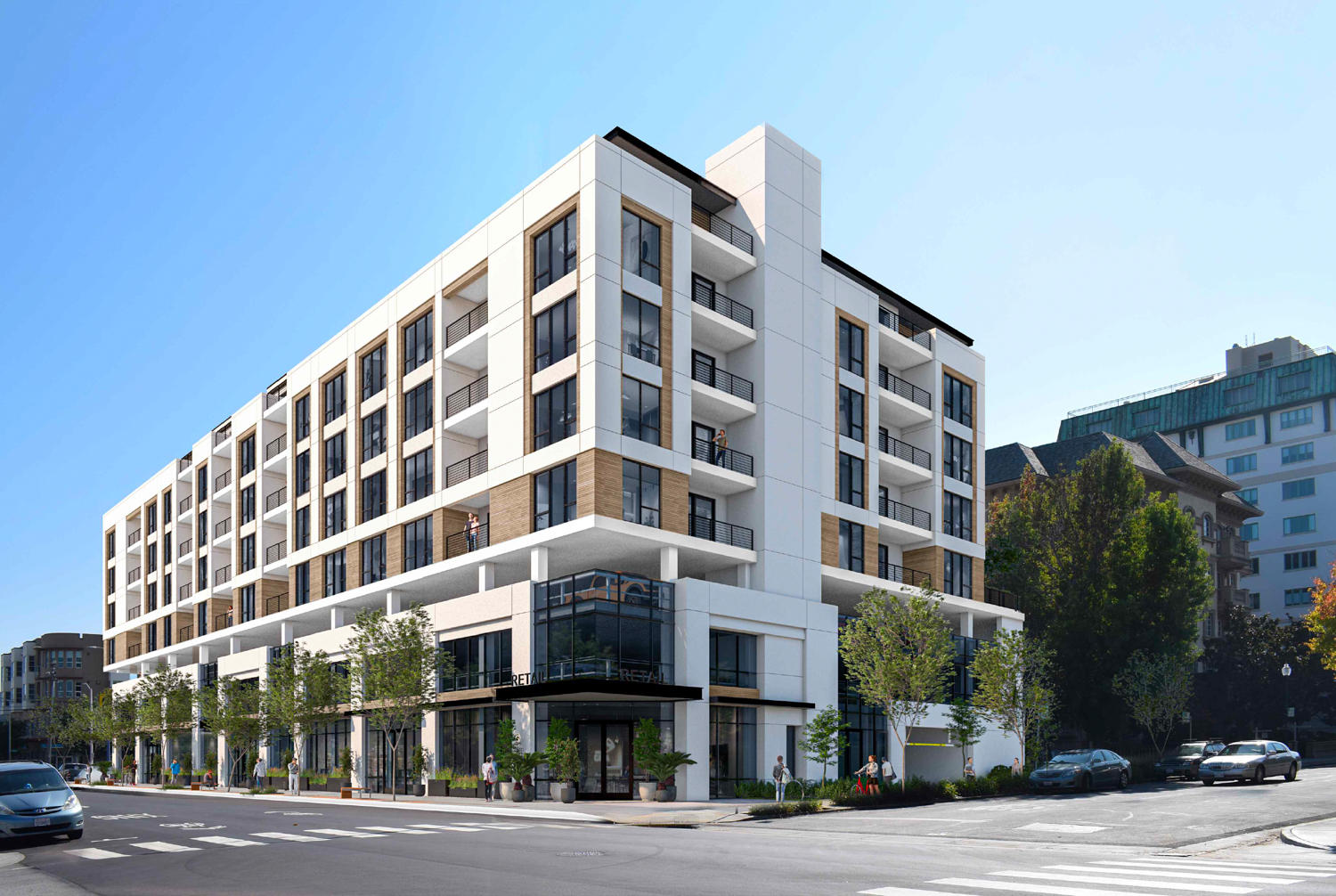 616 South B Street with The Stratford visible to the right, rendering by Arc Tec