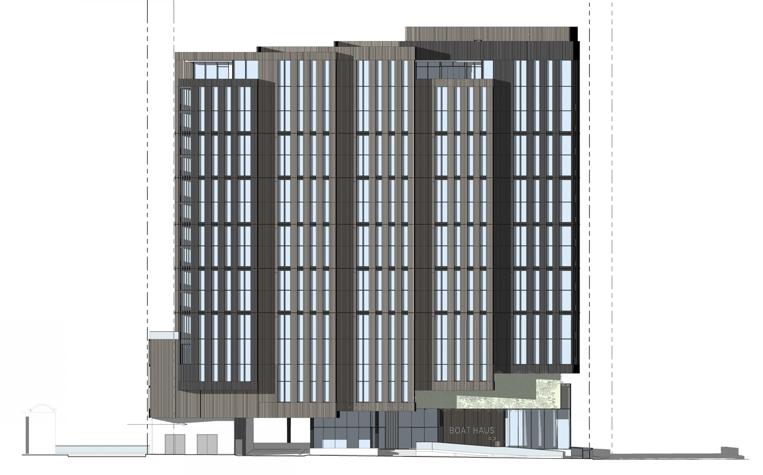 700 Irwin Street north elevation facing 2nd Street, elevation by SCB