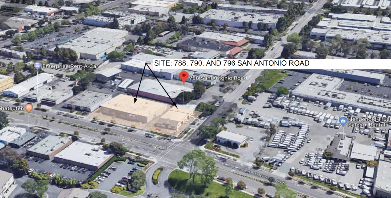 788 San Antonio Road site existing condition, illustration by Studio S Squared