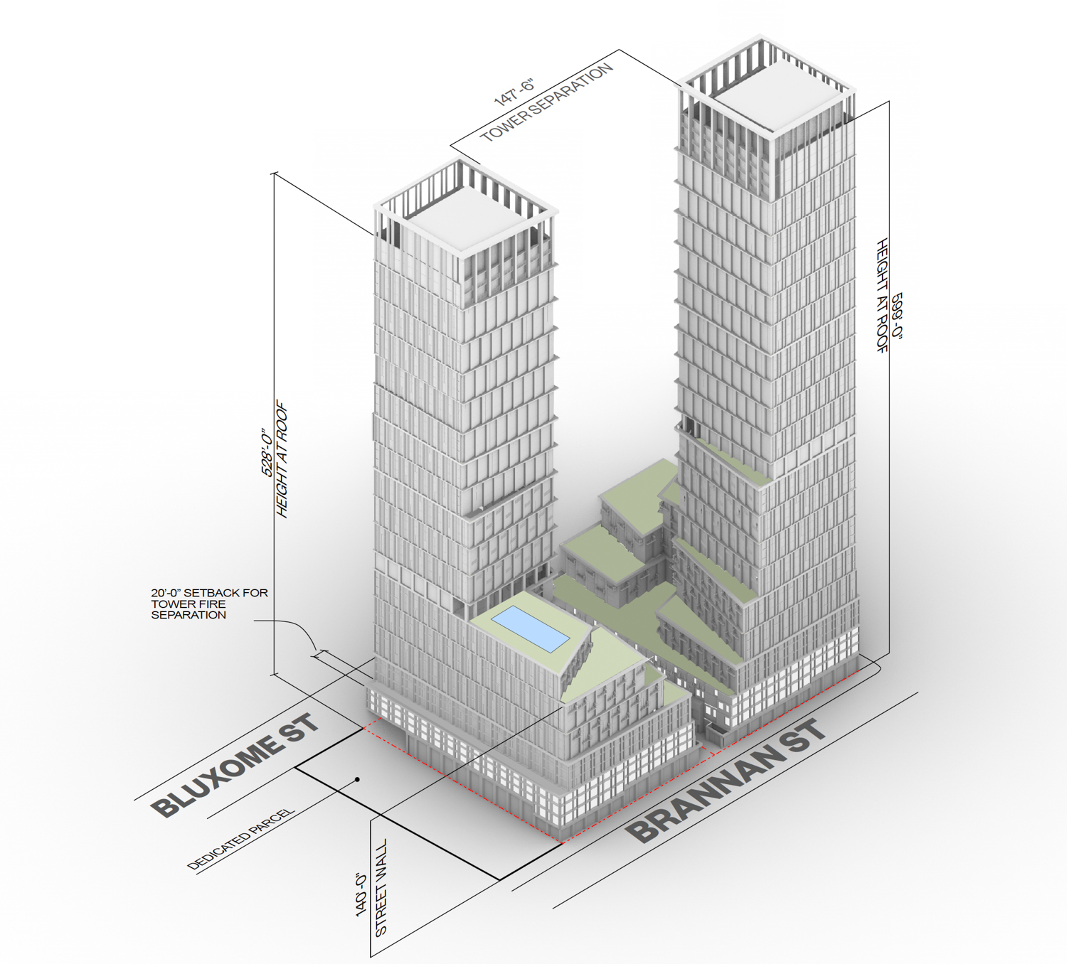 88 Bluxome Street, isometric view by Henning Larsen and SCB