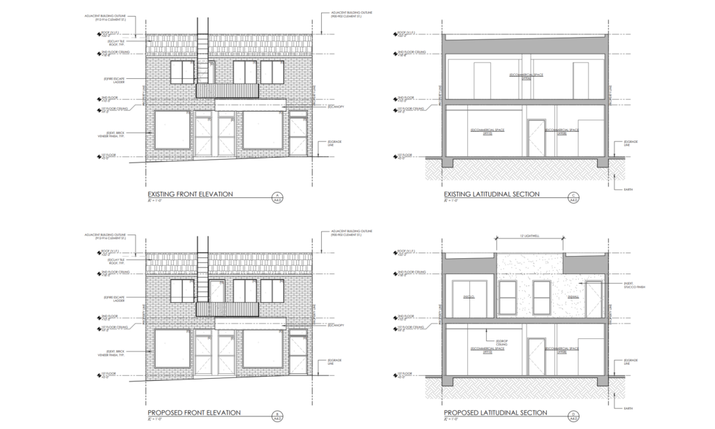 906 Clement Street Elevations, image by T-Square Designs