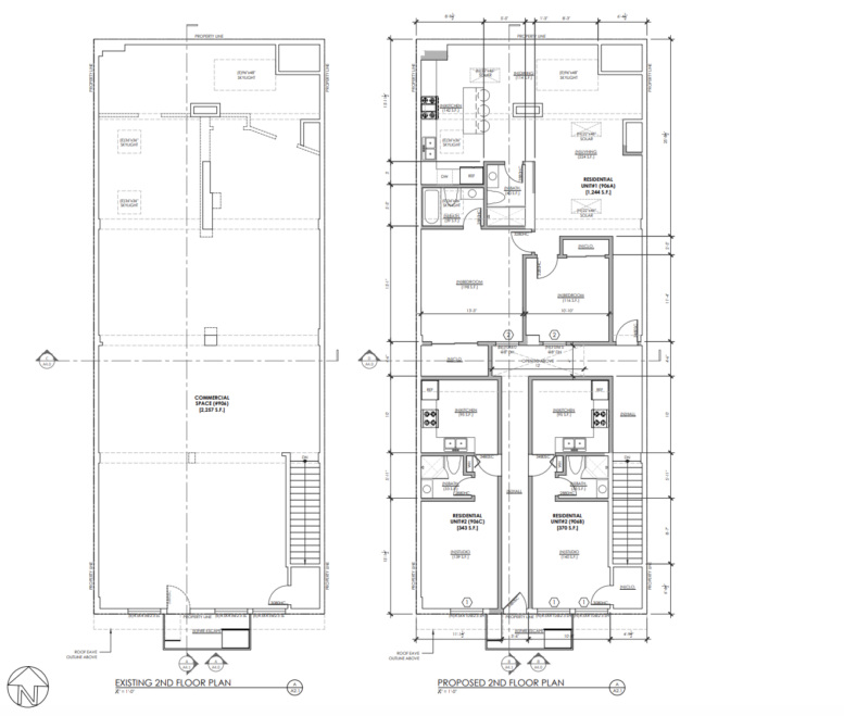 906 Clement Street Floorplans, image by T-Square Designs
