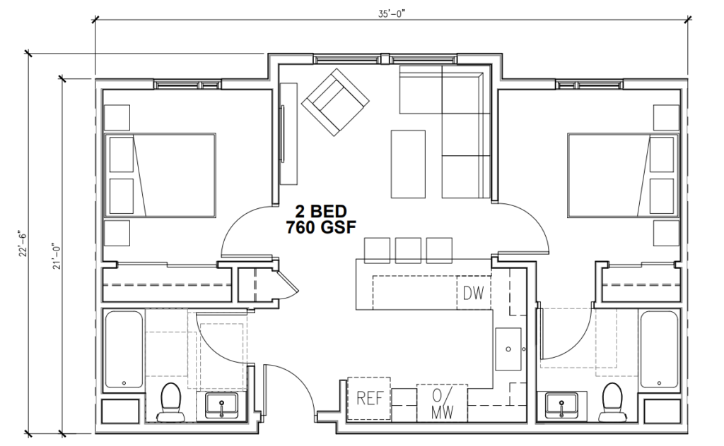 949 Moraga Road Sample Unit Floorplan, image by Ascend Architecture