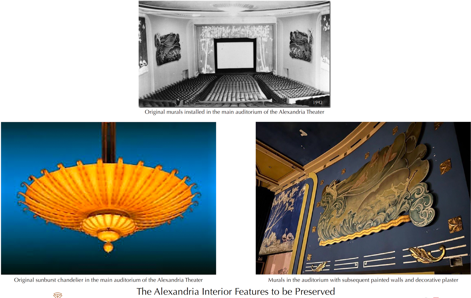 Alexandria Theater historic elements that will be preserved, illustration by G7A