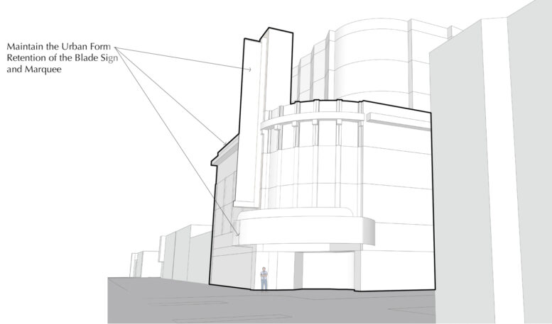 Alexandria Theater proposed front view, illustration by G7A