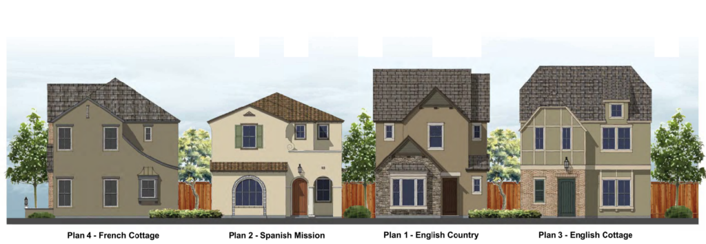 Crocker Village Four House Modles Facade Drawings, image by BSB