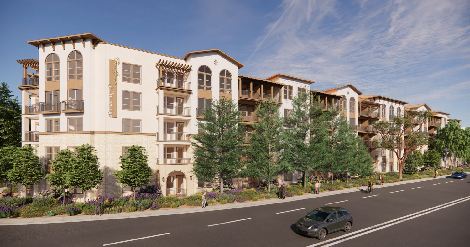 Greens at Pruneridge at the corner of San Tomas Expressway and Pruneridge Avenue, rendering by LPAS