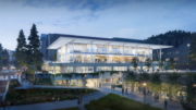 Grimes Engineering Center Exterior Rendering, image by SOM