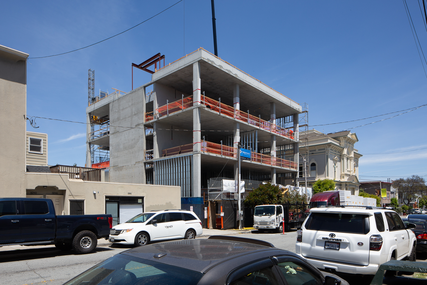 La Scuola International School new building rising next to the existing St Charles Building, image by Andrew Campbell Nelson