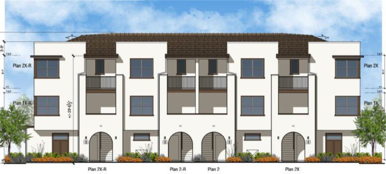 Montaldo Apartments three-story apartments, rendering by WHA
