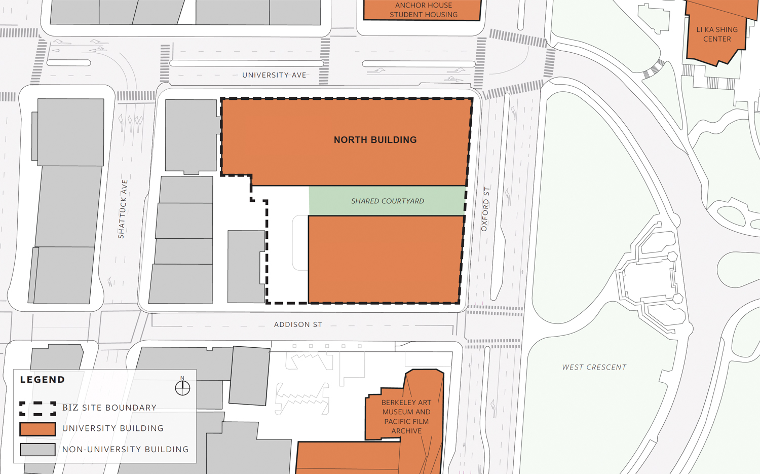 UC Berkeley Innovation Zone site context, design by DGA and Weiss/Manfredi
