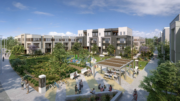 West Midway Development Project Park and Building Rendering, image via Brookfield Properties, KTGY, Woodley Architecture Group
