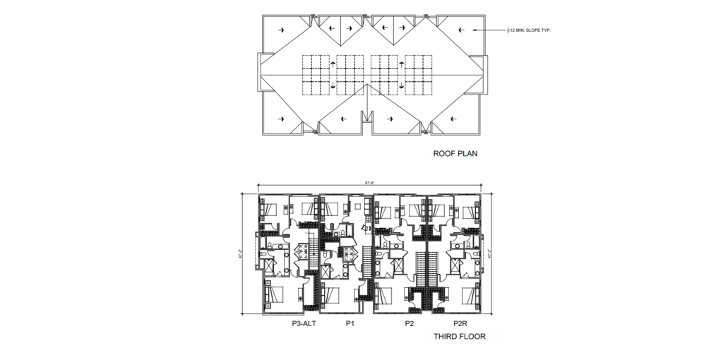 West Midway Development Project Sample Townhome Third Floor Plans, image via Brookfield Properties, KTGY, Woodley Architecture Group, CBG