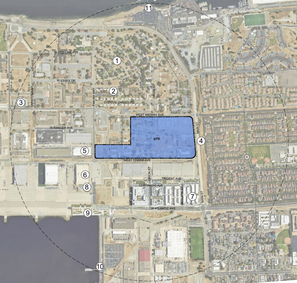 West Midway Development Project Site Location and Vicinity Map, image via Brookfield Properties, KTGY, Woodley Architecture Group, CBG