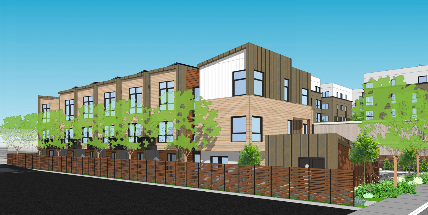 1218 Monte Diablo Avenue townhomes, rendering by Studio T Square