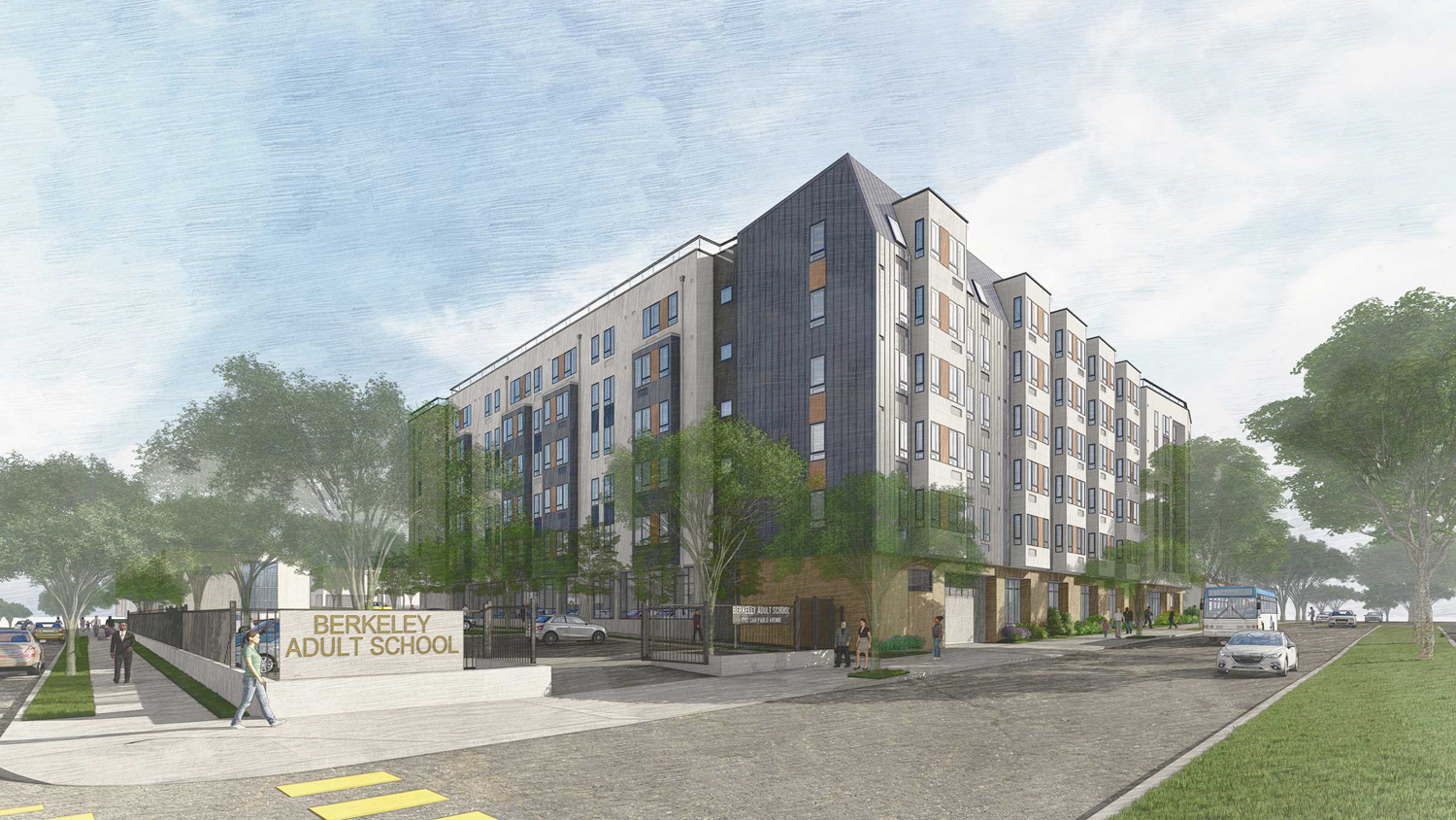 1701 San Pablo Avenue establishing view, rendering by PYATOK