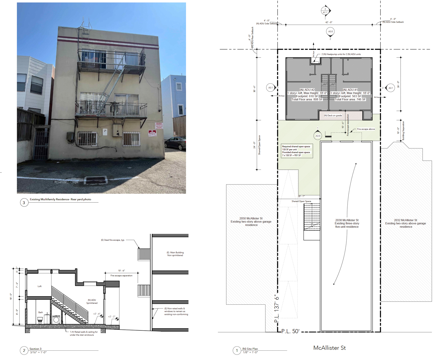 2038 McAllister Street site map and existing condition, illustration by Mahya Salehi Studio