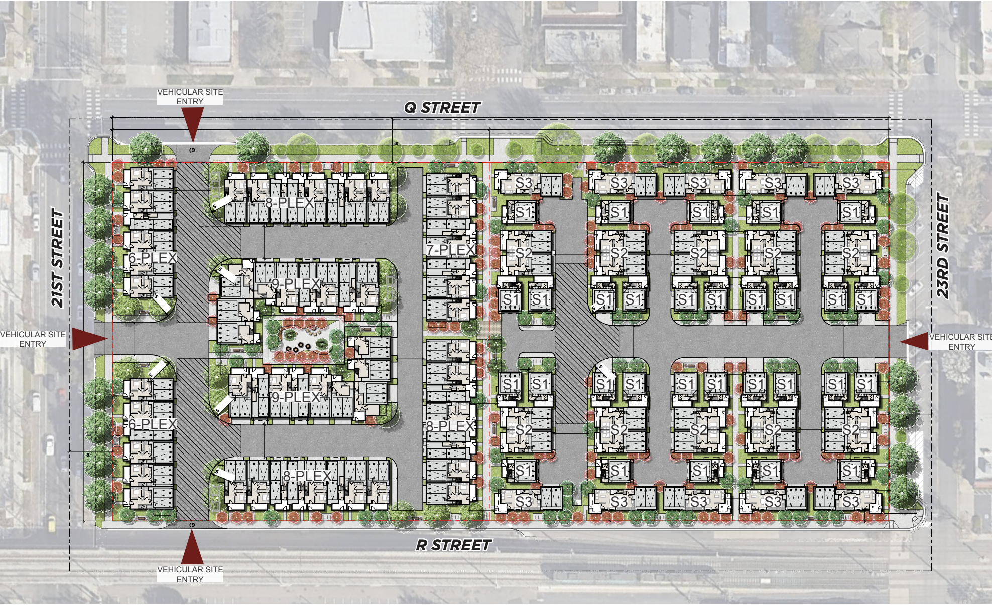 2100 Q Street Site Plan, image by TCA