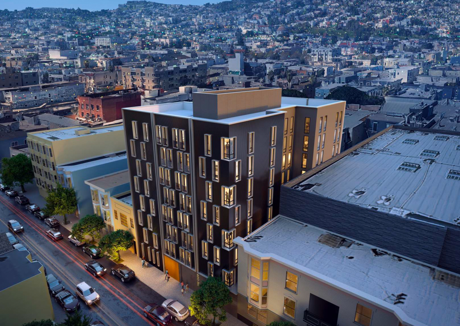 222 Capp Street, rendering by Perry Architects