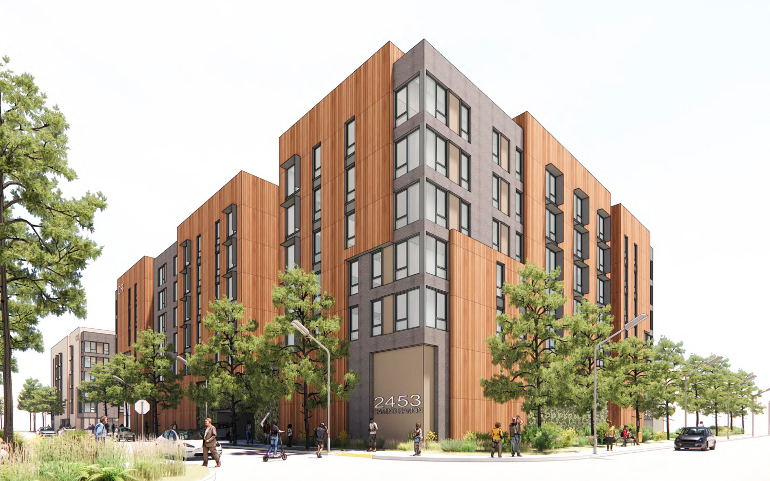 2453 Camino Ramon multi-family apartments, rendering by Steinberg Hart