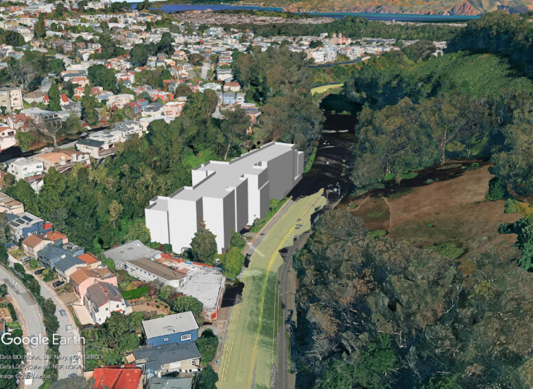 250 Laguna Honda Boulevard initial massing, illustration by LDP Architects