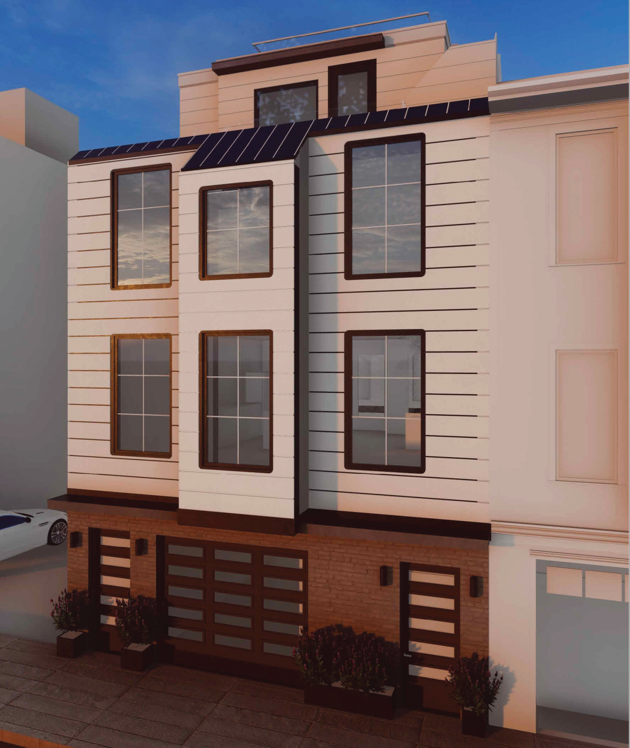 2536 California Street rear view facing the mid-block alley, rendering by EAG Studio