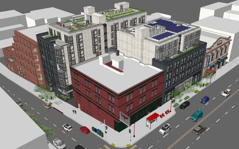 425 Broadway aerial view, rendering by Ian Birchall & Associates